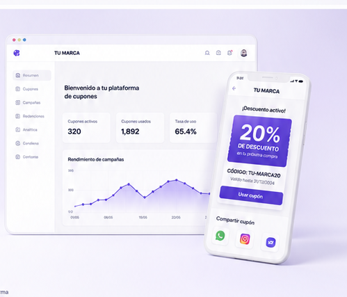 Plataforma de cupones digitales operada bajo marca propia